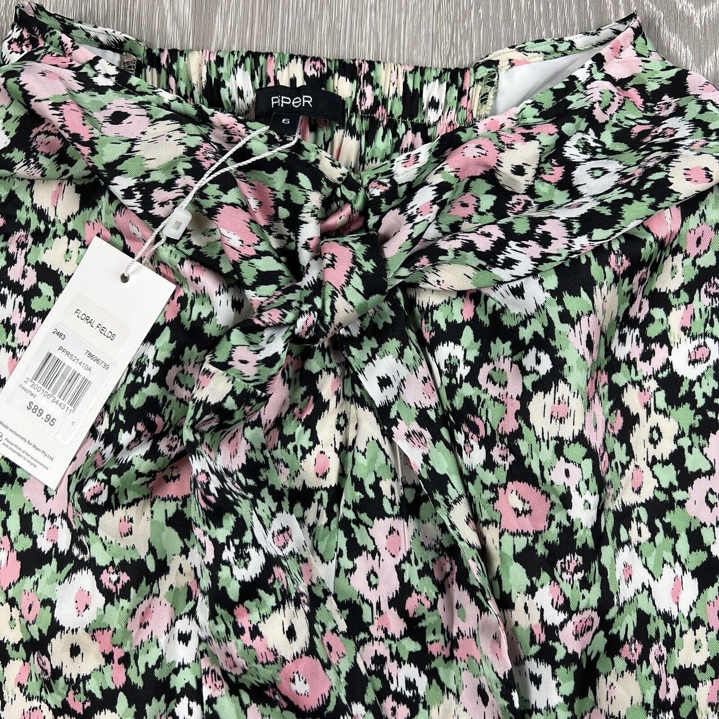 Piper Womens Floral Fields Front Tie Skirt Size 6 (New)