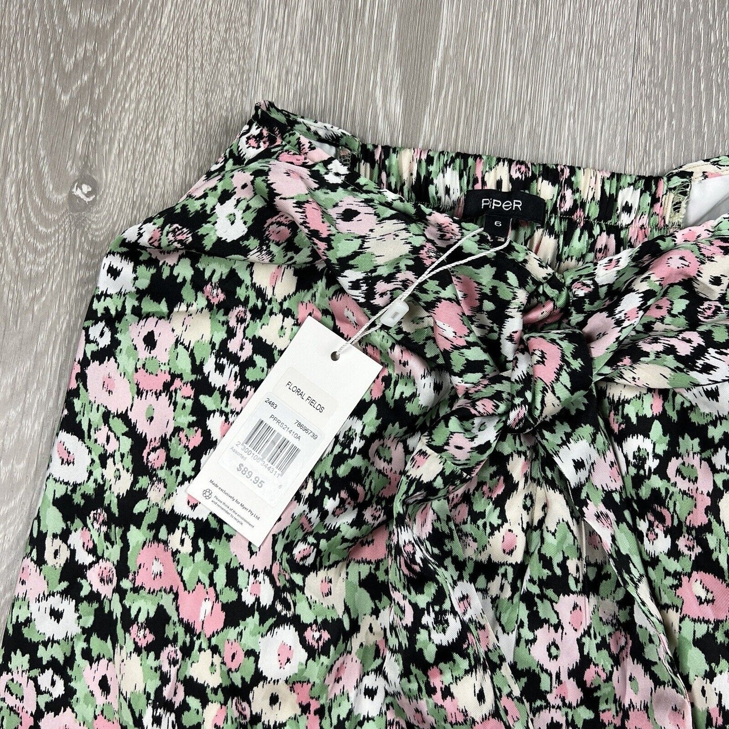 Piper Womens Floral Fields Front Tie Skirt Size 6 (New)