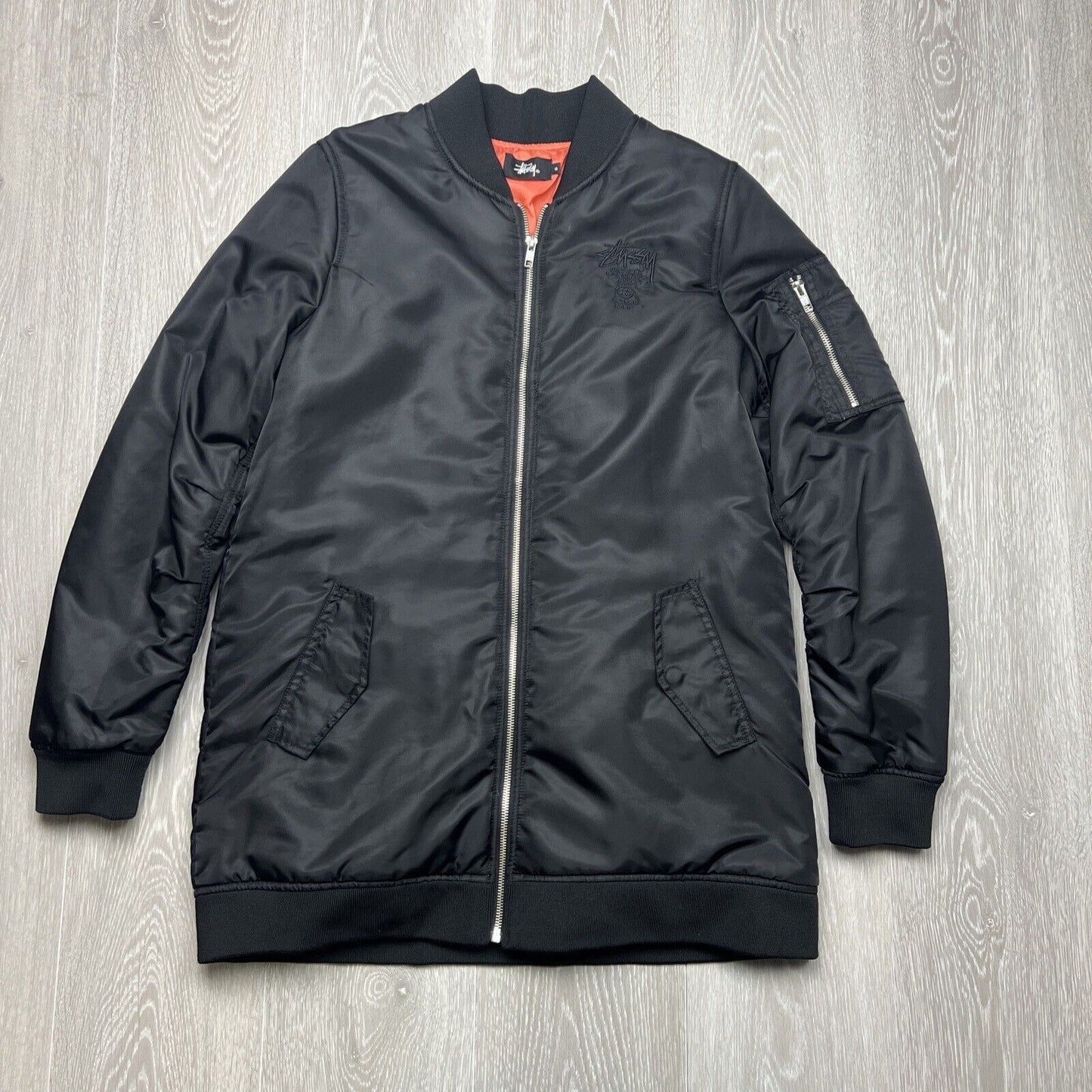 Stussy Womens Black Bomber Jacket Size 10