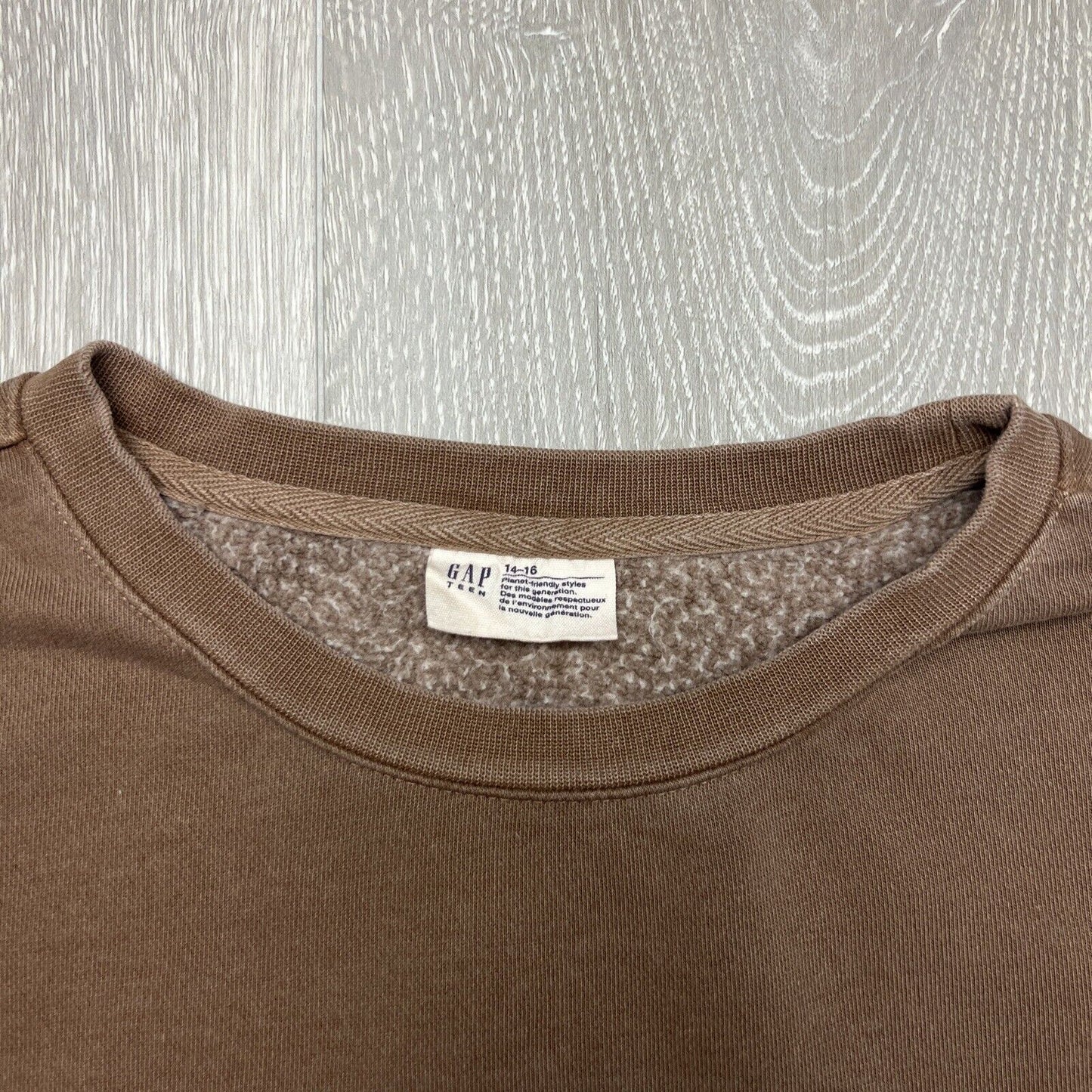 Gap Teen Girls Cropped MTV Brown Pullover Jumper Size 14-16 Years