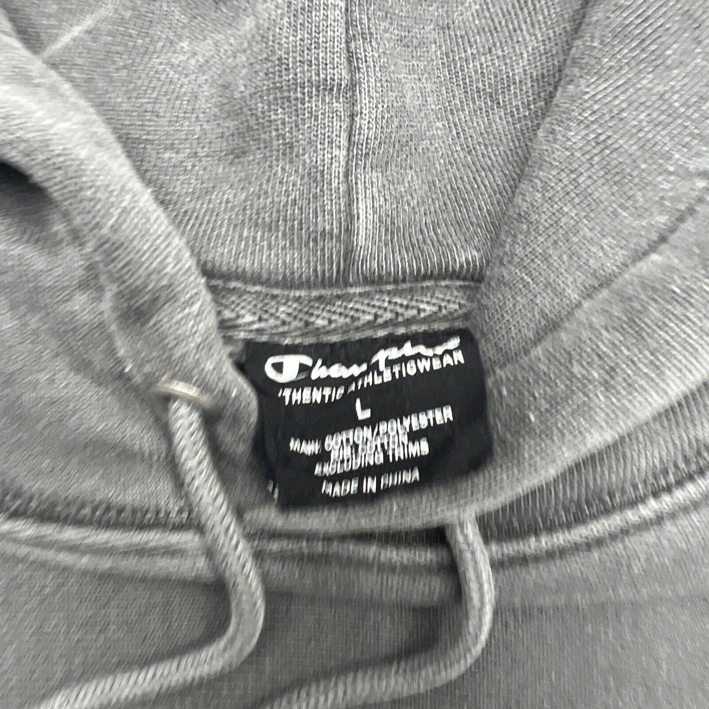 Champion Mens Pullover Charcoal Vintage Wash Hoodie Size Large