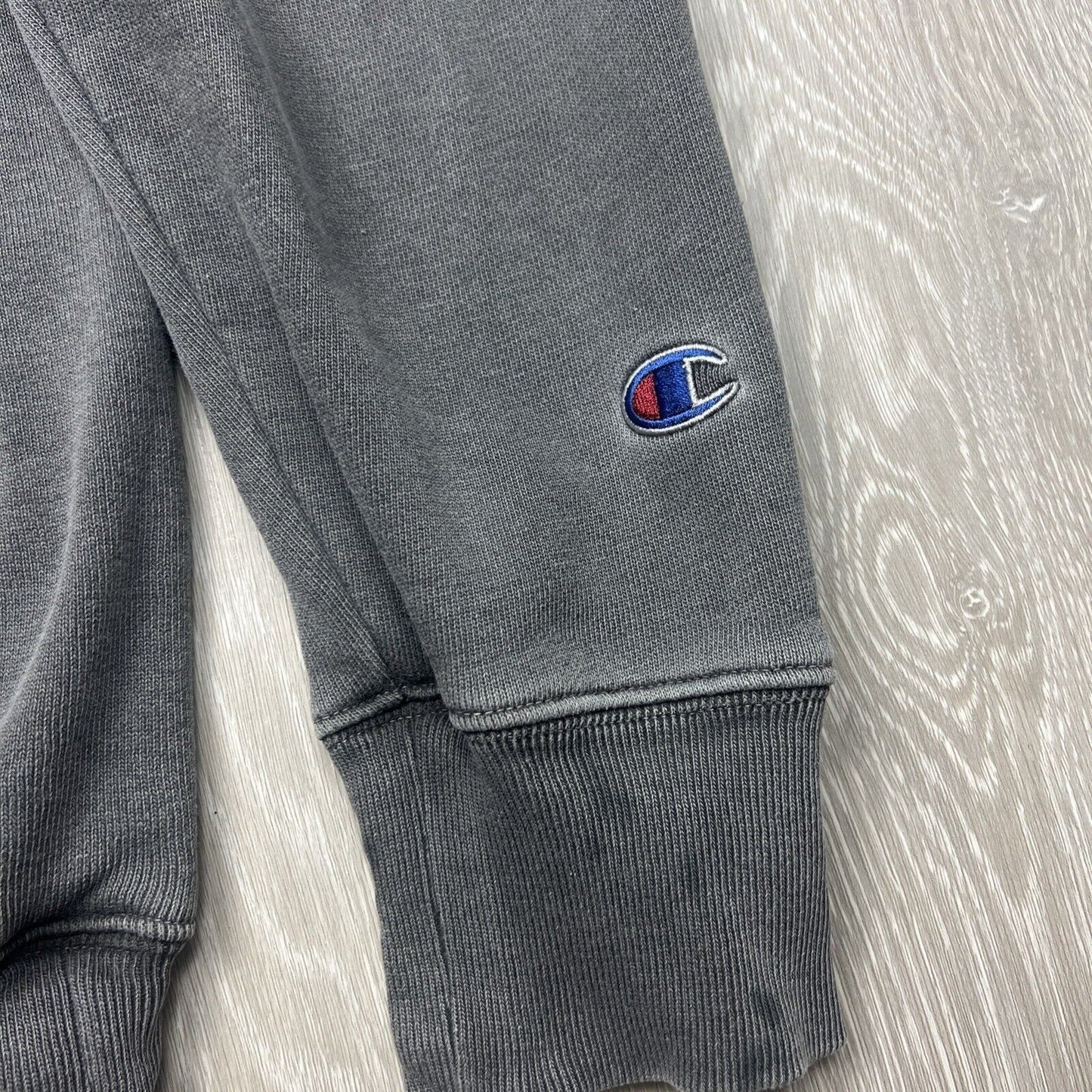 Champion Mens Pullover Charcoal Vintage Wash Hoodie Size Large