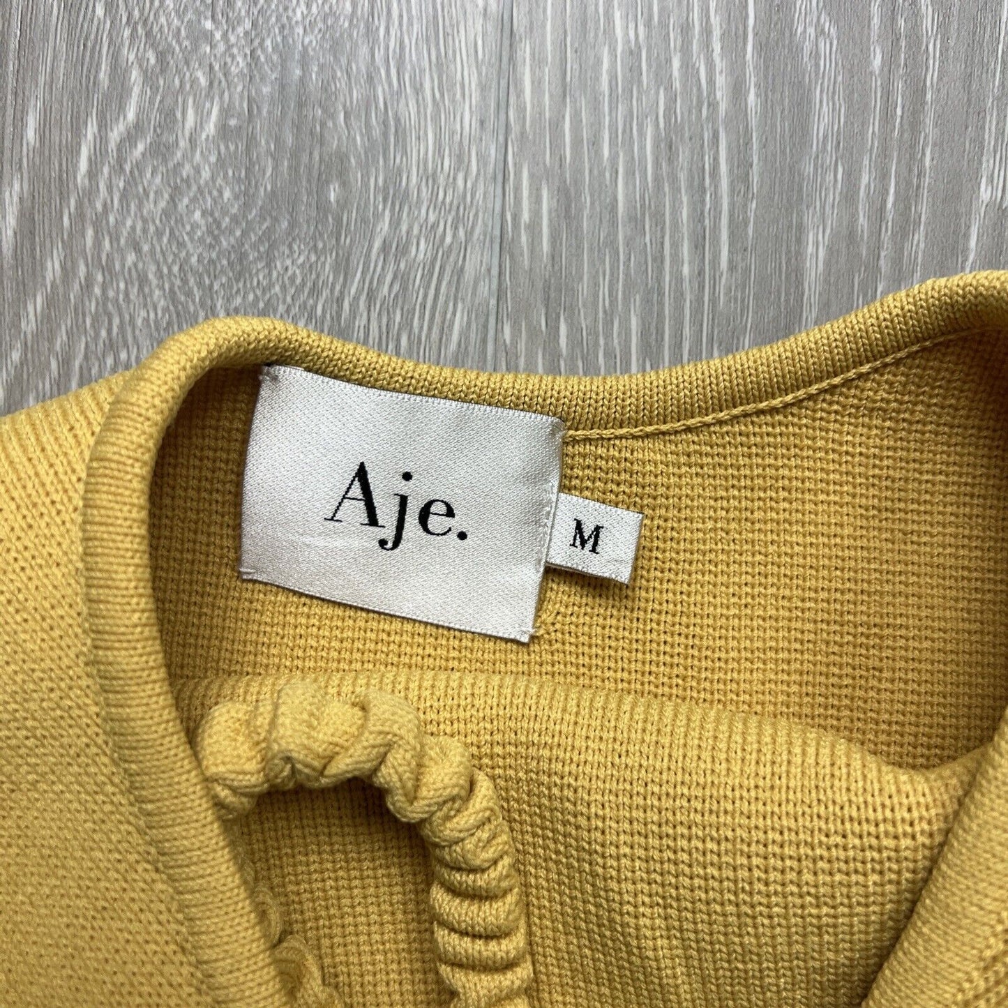 AJE Womens Yellow Knitted Bodsyuit Size Medium