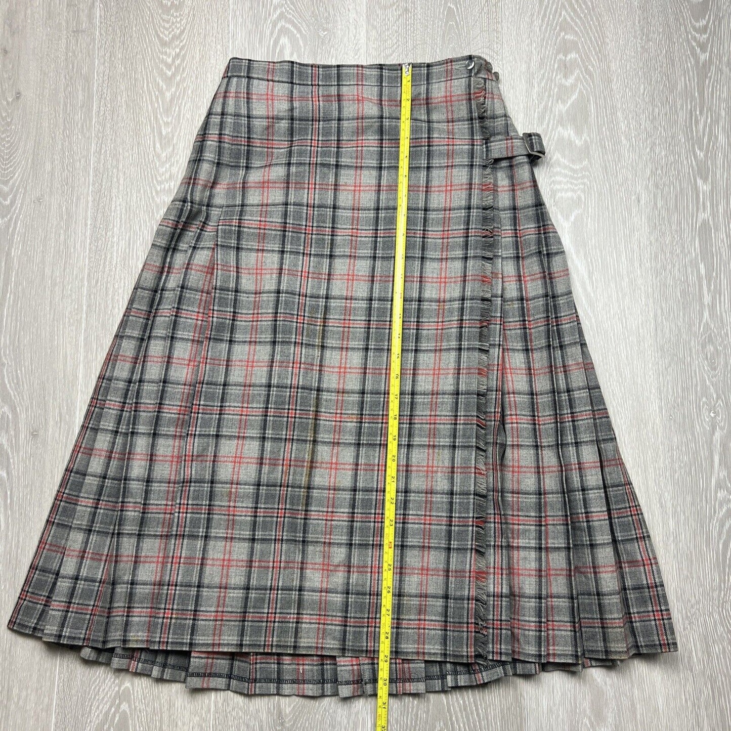 Vintage Fletcher Jones Pure New Wool Pleated Skirt Kilt Size 13