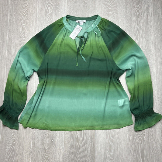 Rockmans Womens Green Long Sleeve Sheer Blouse Size 18