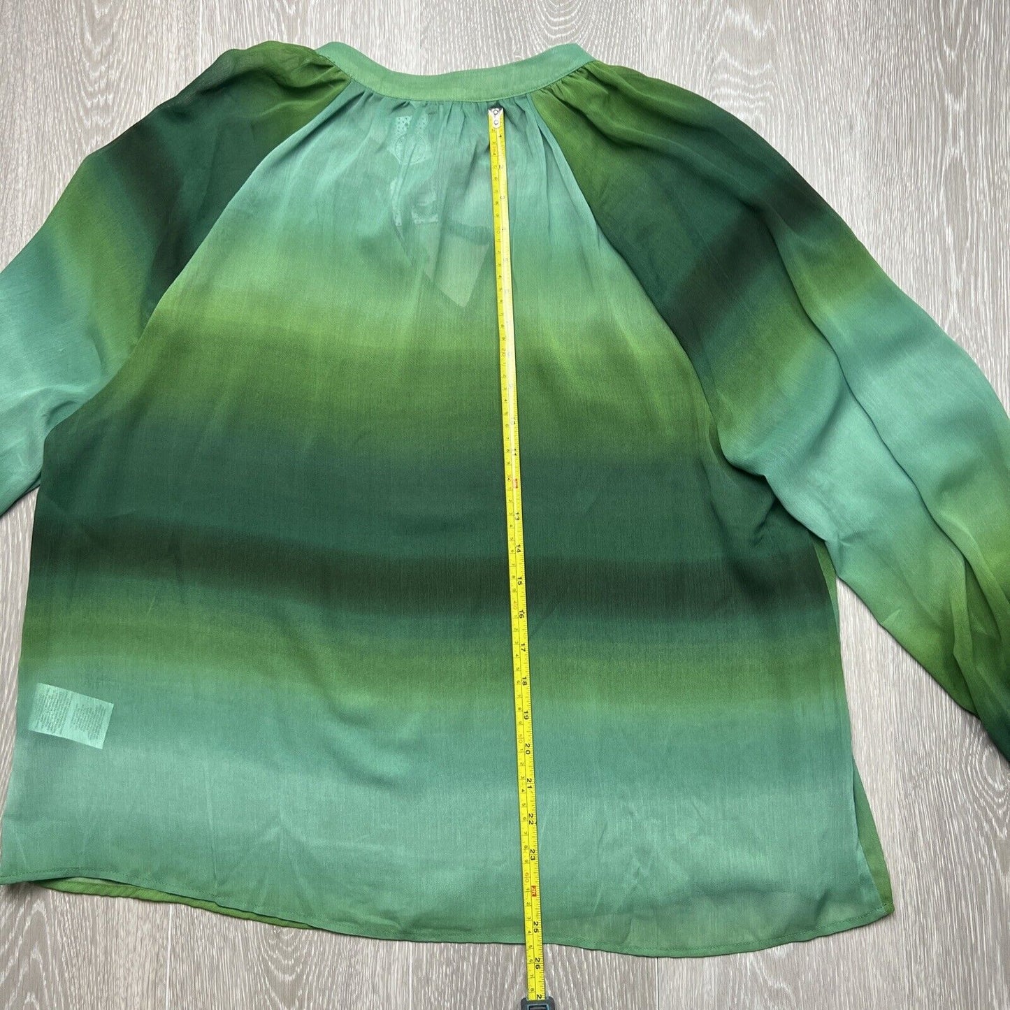 Rockmans Womens Green Long Sleeve Sheer Blouse Size 18