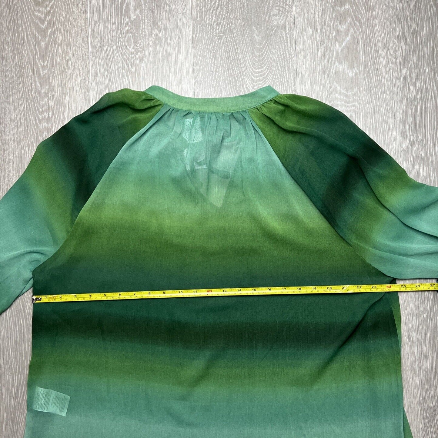 Rockmans Womens Green Long Sleeve Sheer Blouse Size 18