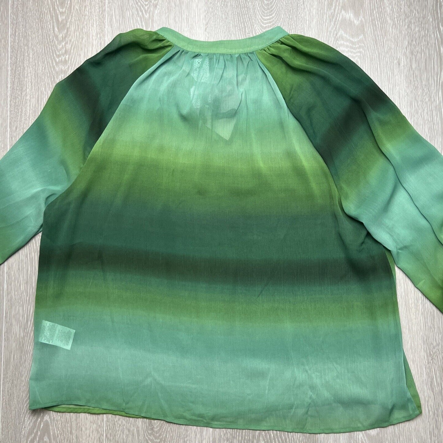 Rockmans Womens Green Long Sleeve Sheer Blouse Size 18