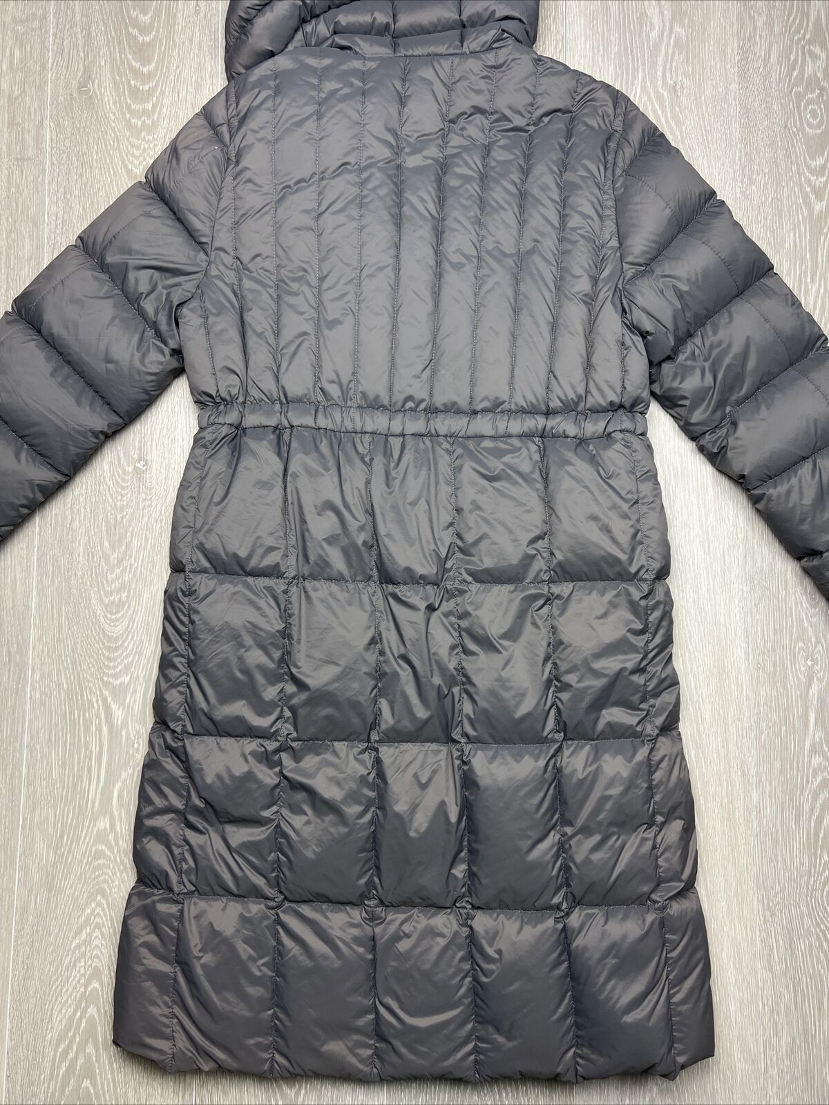 Cmcube Womens Grey Hooded Long Puffer Jacket Size S/M Approx