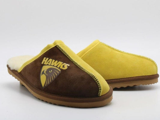 AFL Team Kicks Hawthorn Hawks Merino Wool Slippers Size US W 15 / M 14