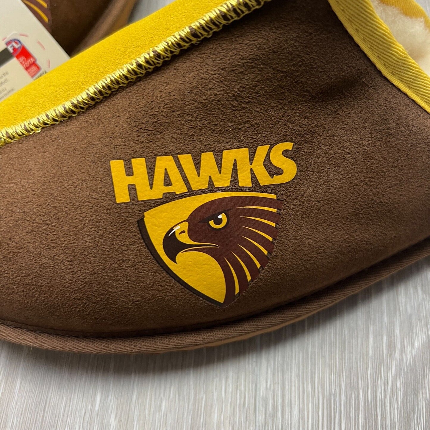 AFL Team Kicks Hawthorn Hawks Merino Wool Slippers Size US W 15 / M 14