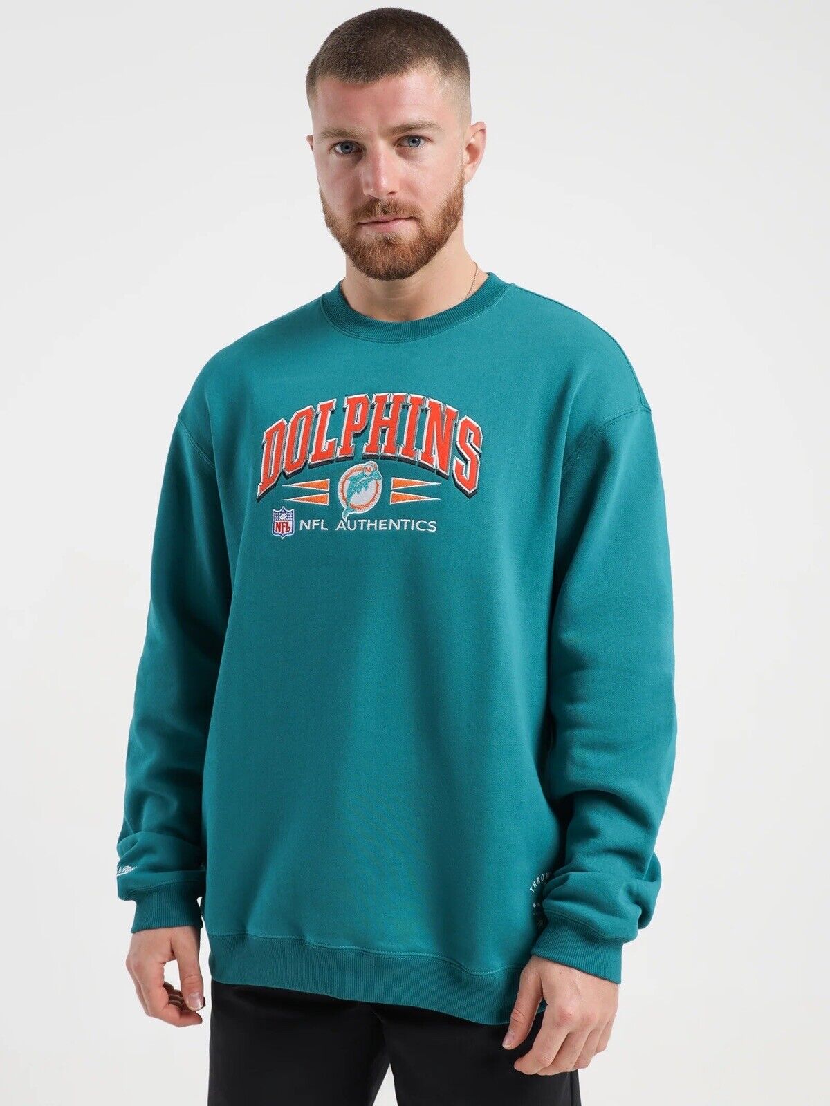 Mitchell & Ness Miami Dolphins NFL Teal Pullover Sweater Jumper Size XL (New)