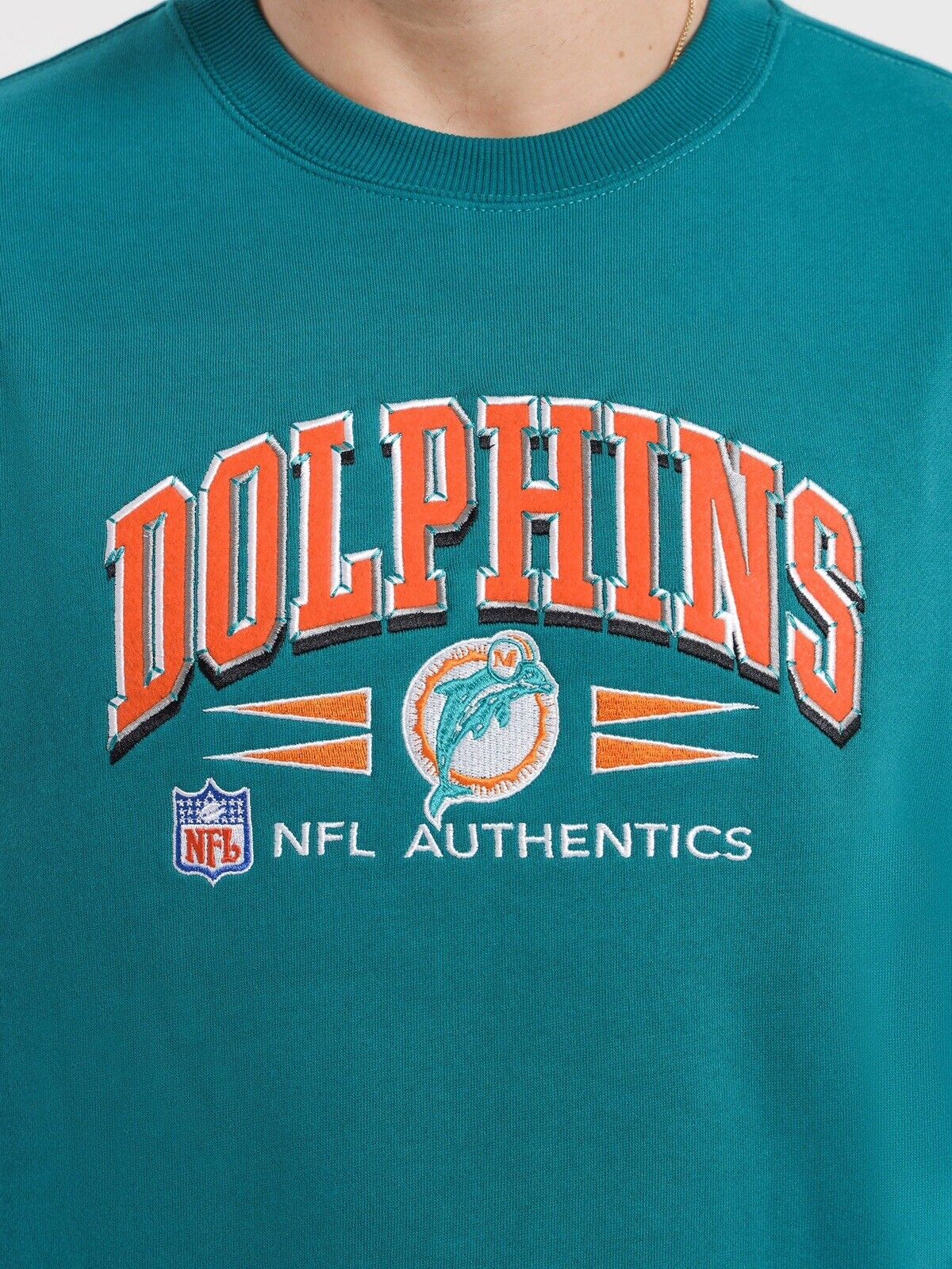 Mitchell & Ness Miami Dolphins NFL Teal Pullover Sweater Jumper Size XL (New)