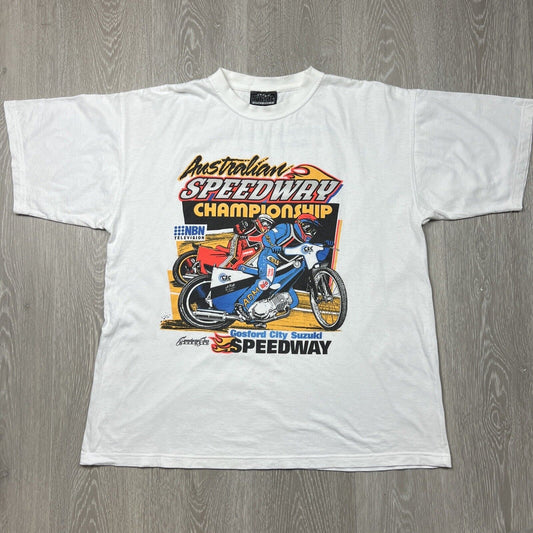 Vintage 2003 Australian Speedway Championship Mens White T-Shirt Size Large