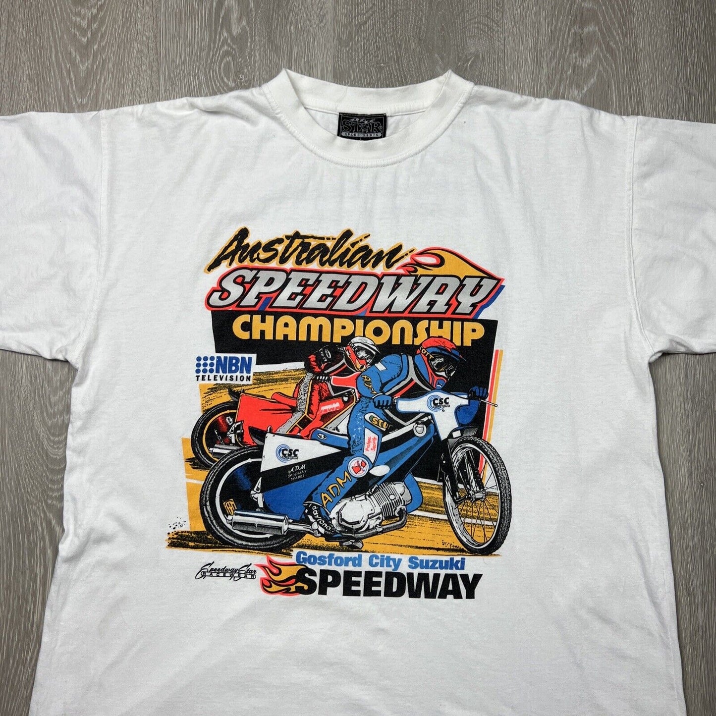 Vintage 2003 Australian Speedway Championship Mens White T-Shirt Size Large