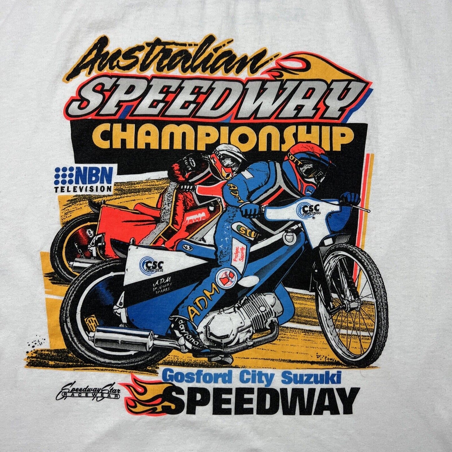 Vintage 2003 Australian Speedway Championship Mens White T-Shirt Size Large