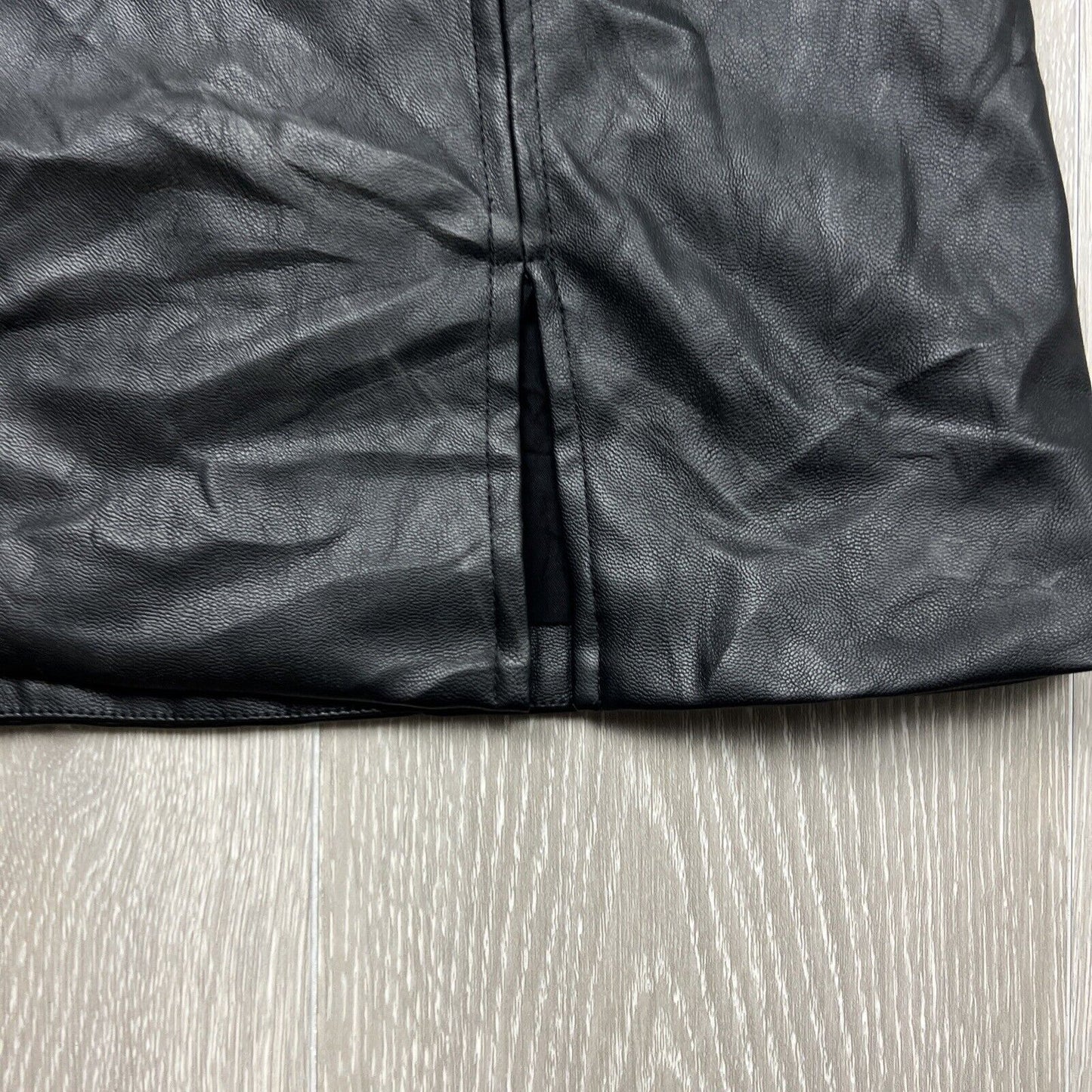 Ava & Ever Womens Black Faux Leather Mini Skirt Size 10 (New)