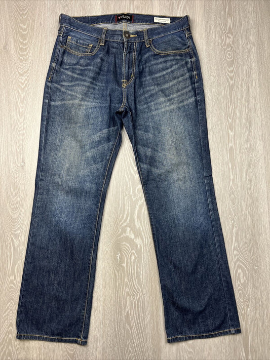 Guess Regular Straight Crescent Fit Mens Jeans Size 33 x 30