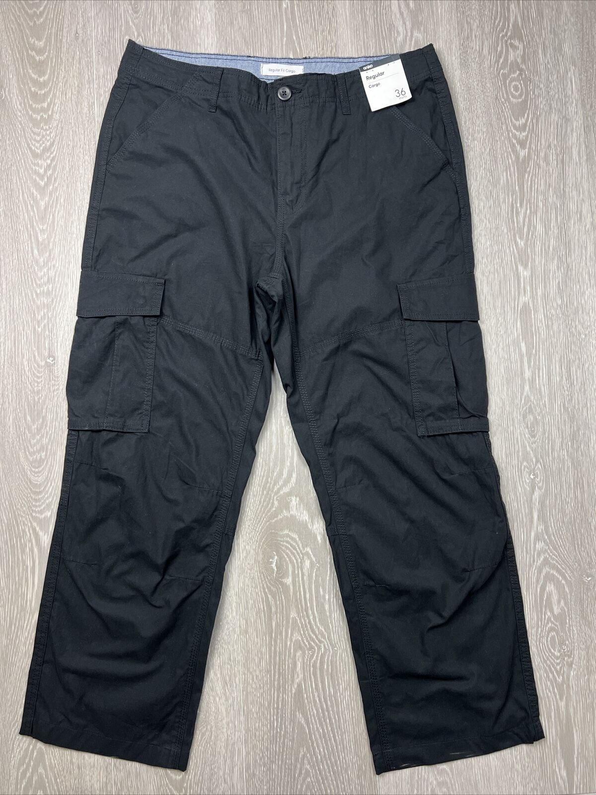 Anko Mens Regular Black Cargo Pants Size 36 (New)