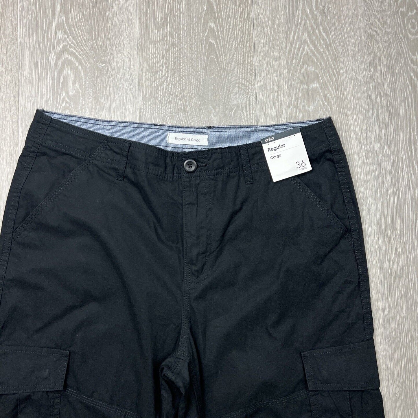 Anko Mens Regular Black Cargo Pants Size 36 (New)