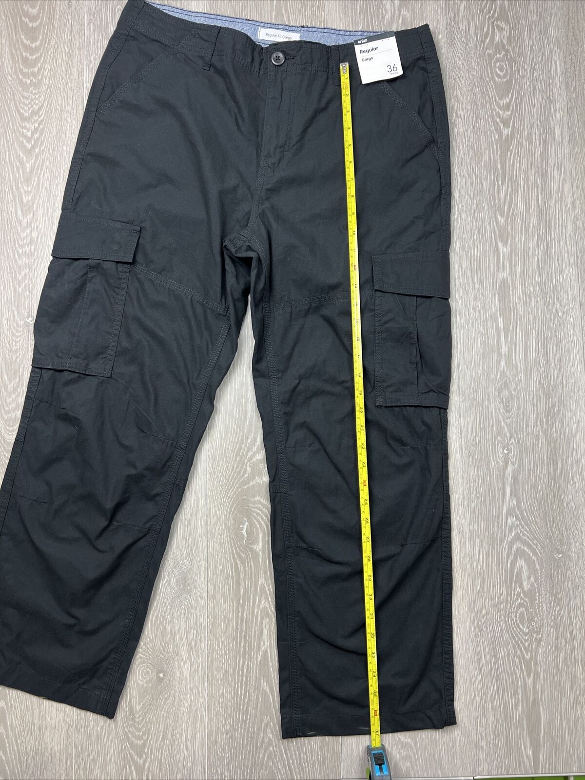 Anko Mens Regular Black Cargo Pants Size 36 (New)