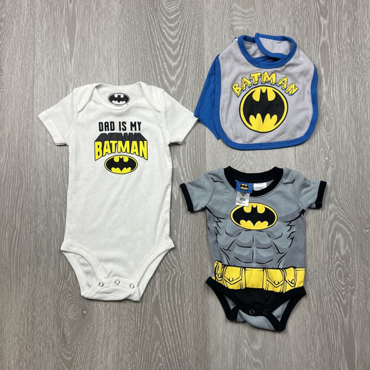 Batman Babies Clothing Bundle (3 Pieces various sizes)