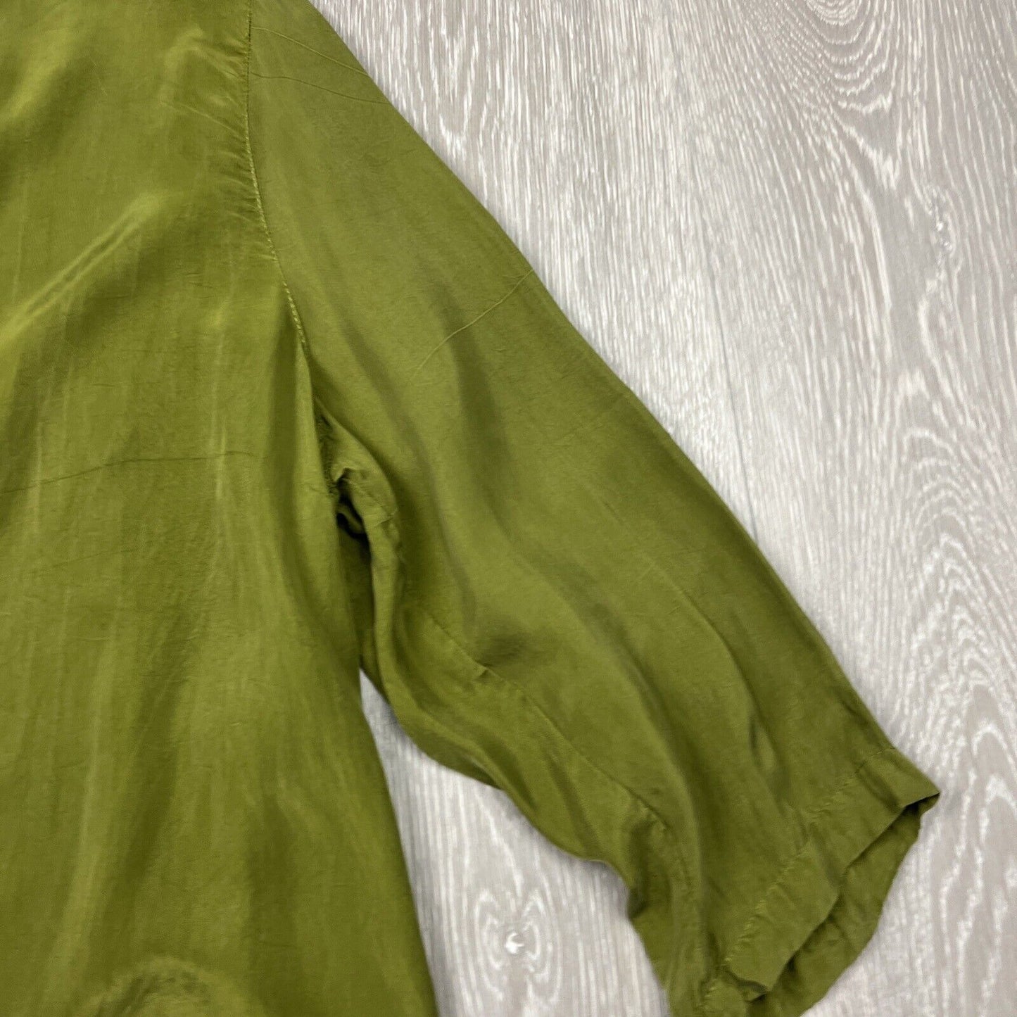 CLICK Color Me Cotton  Made In USA Womens Green Rayon Blouse Size XL