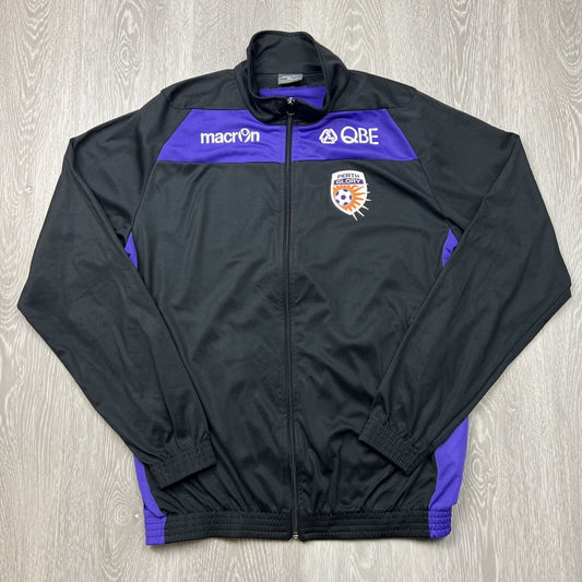 Macron Perth Glory Football Club Mens Black Full Zip Tracksuit Jacket Size XL