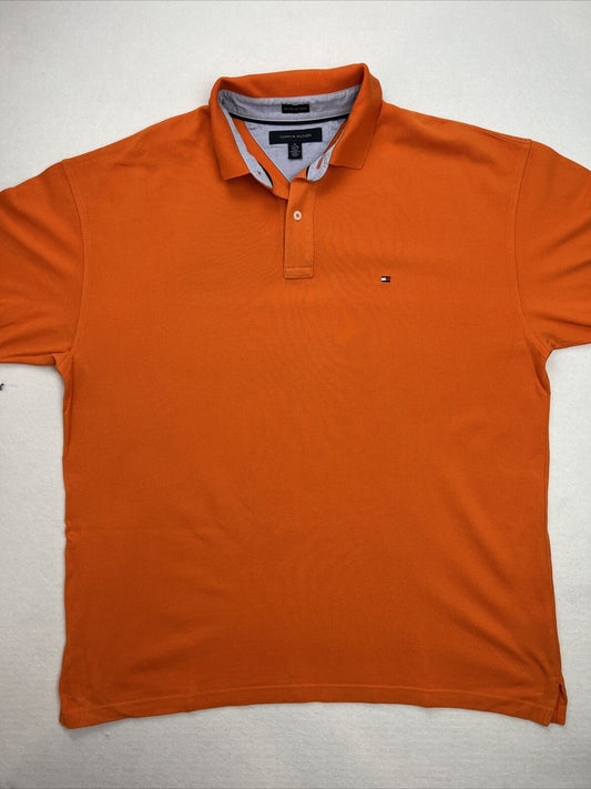 Tommy Hilfiger Mens Orange Polo Shirt Size 2XL