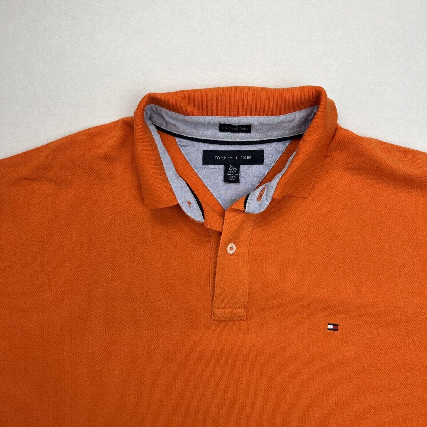 Tommy Hilfiger Mens Orange Polo Shirt Size 2XL