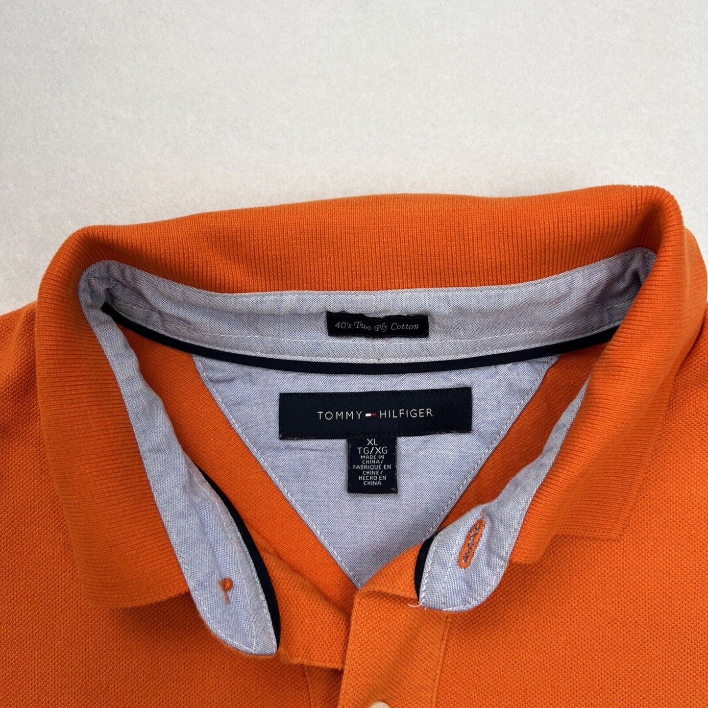 Tommy Hilfiger Mens Orange Polo Shirt Size 2XL