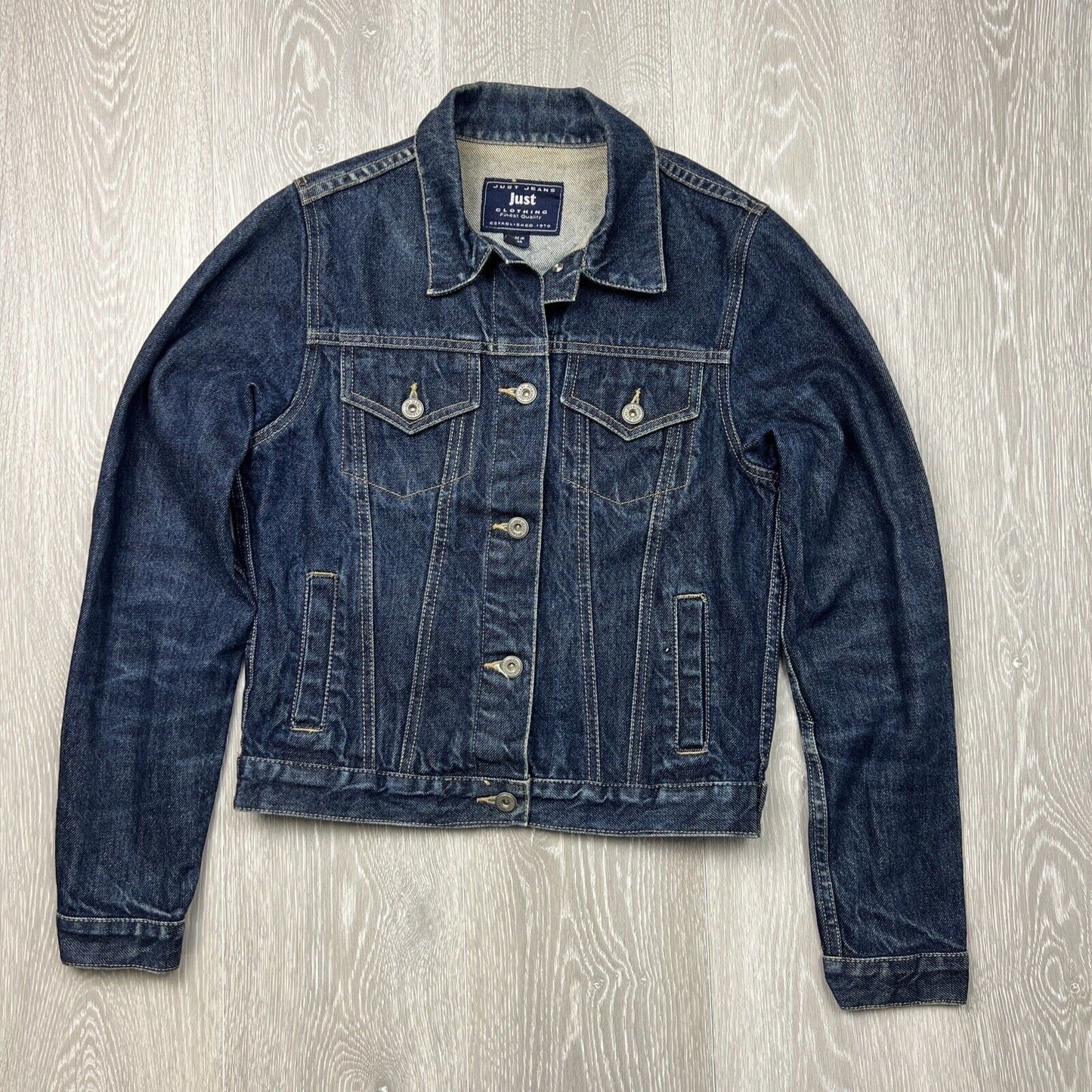 Just Jeans Womens Blue Denim Jacket Size 8