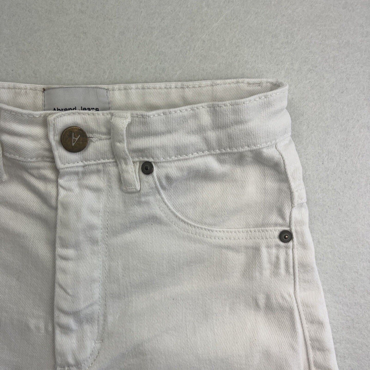 Abrand Womens White Super High White Denim Shorts Size 6/24