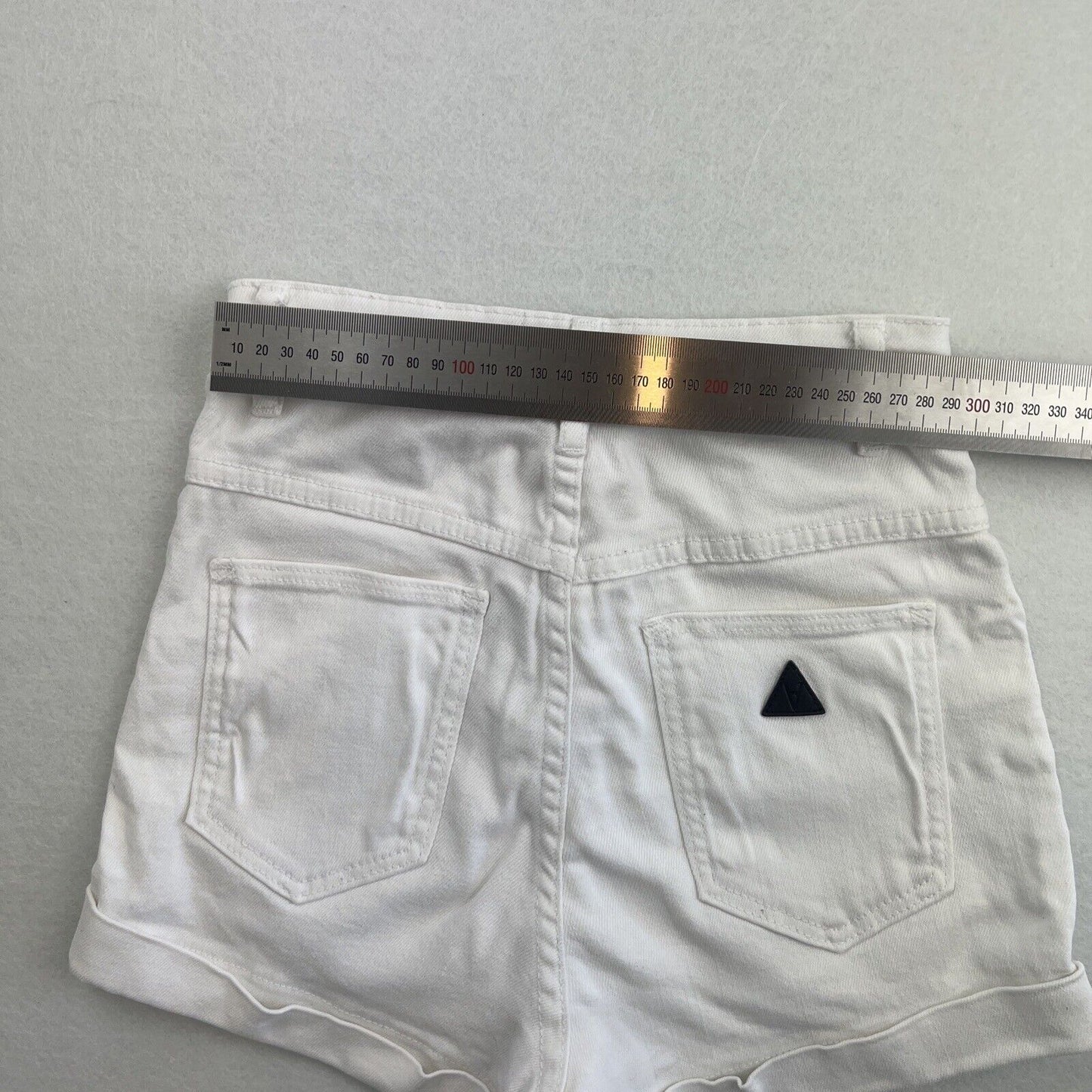 Abrand Womens White Super High White Denim Shorts Size 6/24