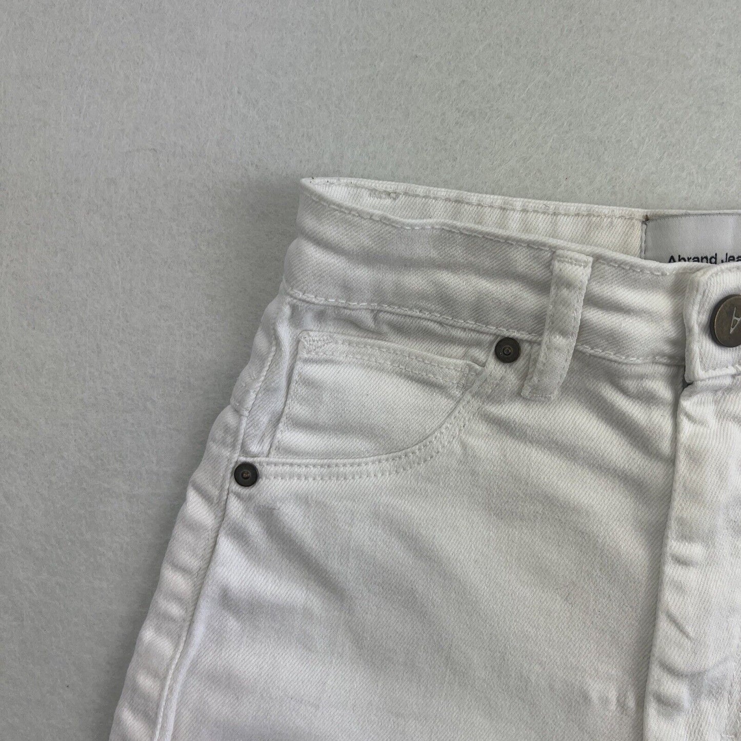 Abrand Womens White Super High White Denim Shorts Size 6/24