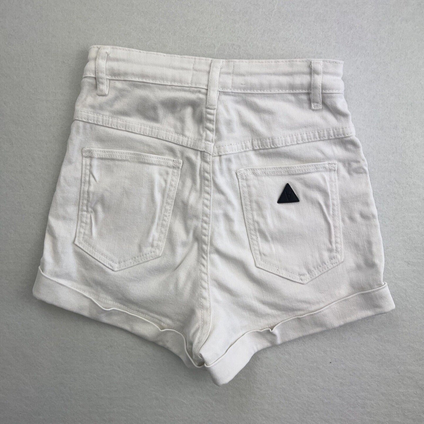 Abrand Womens White Super High White Denim Shorts Size 6/24