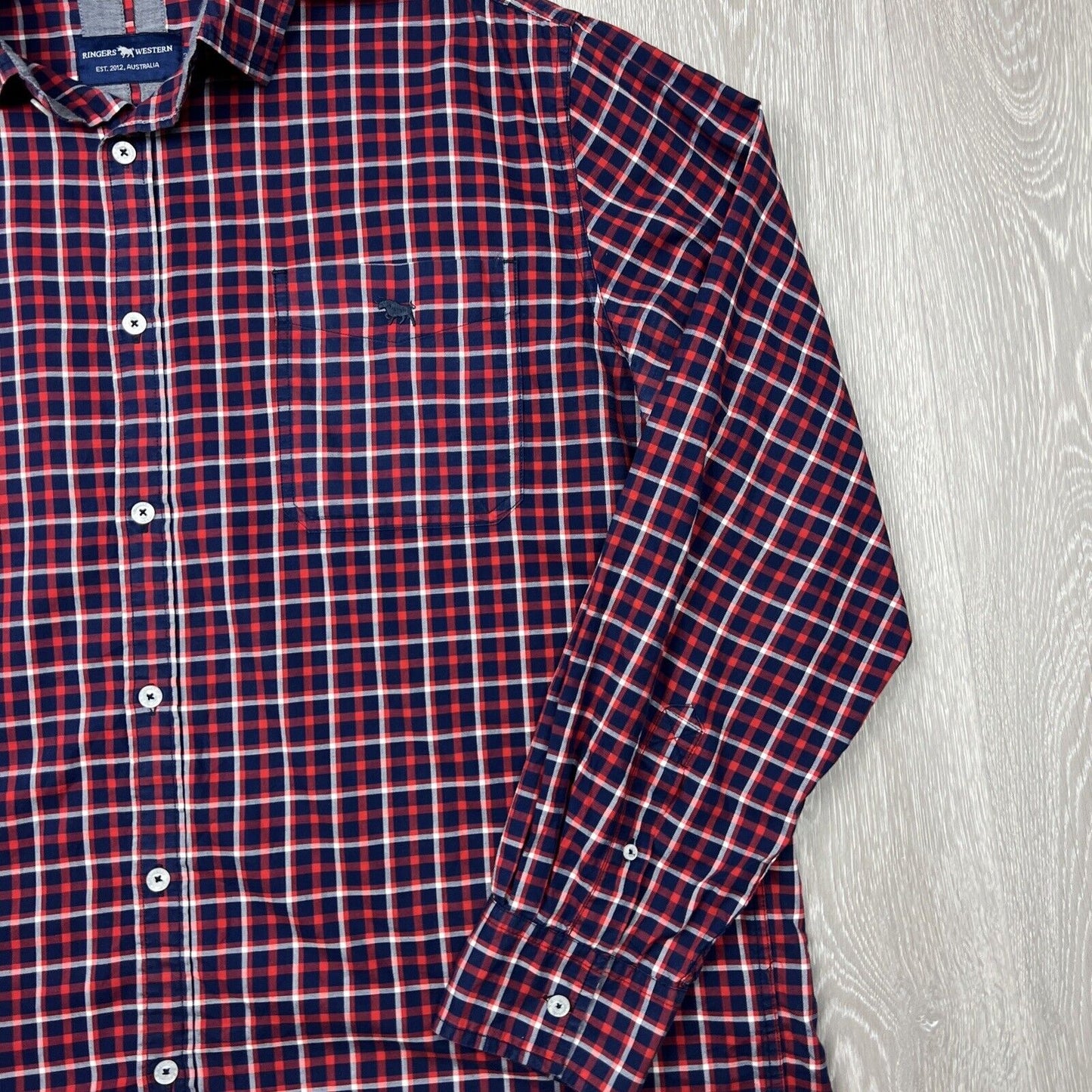 Ringers Western Mens Semi Fitted Check Long Sleeve Shirt Size 3XL