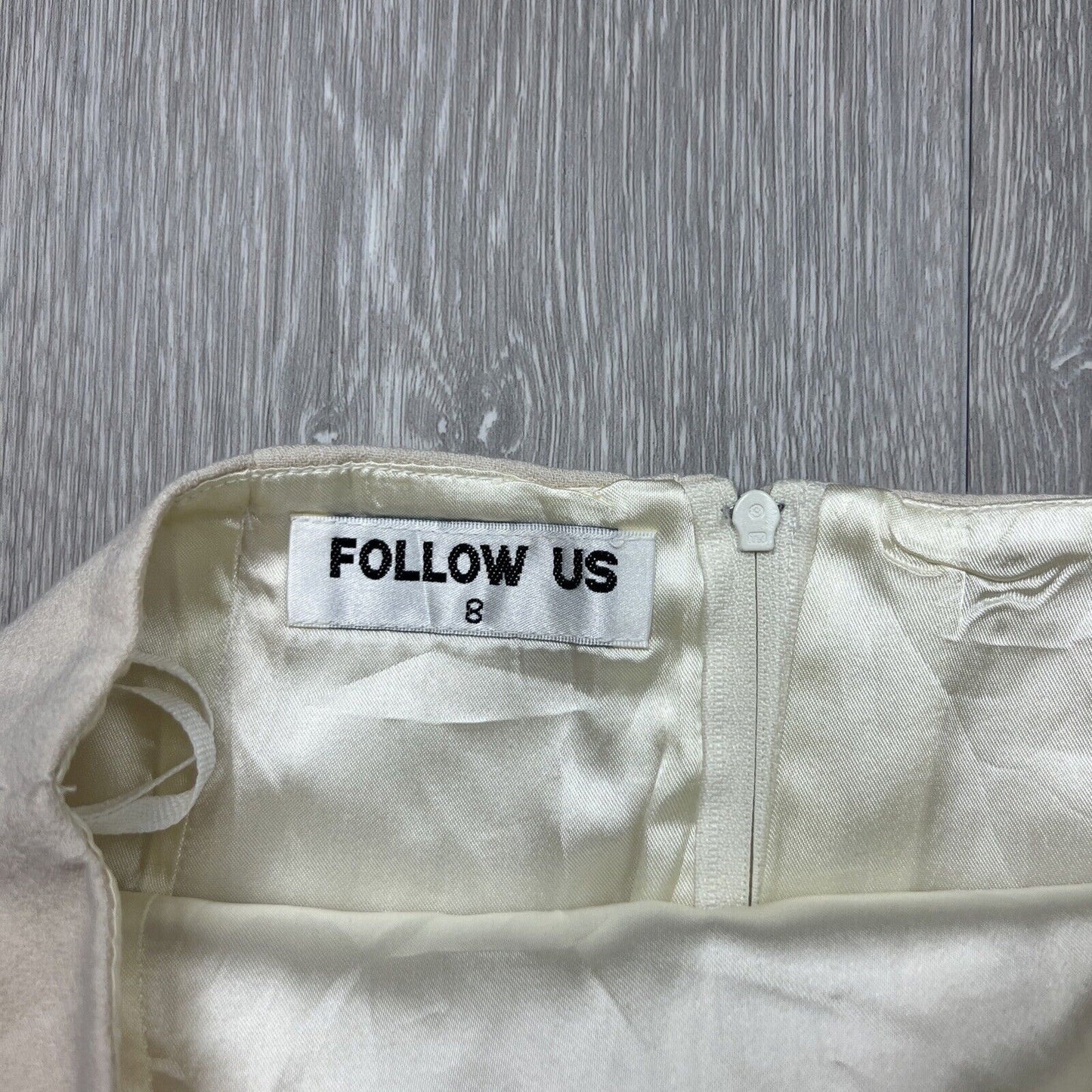 Follow Us Womens Cream Made In Australia Womens Pencil Skirt Size 8