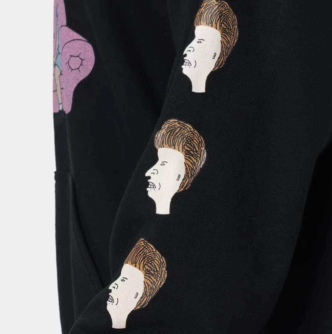 American Thrift X Beavis & Butthead Couch Black Hoodie Size L (New)