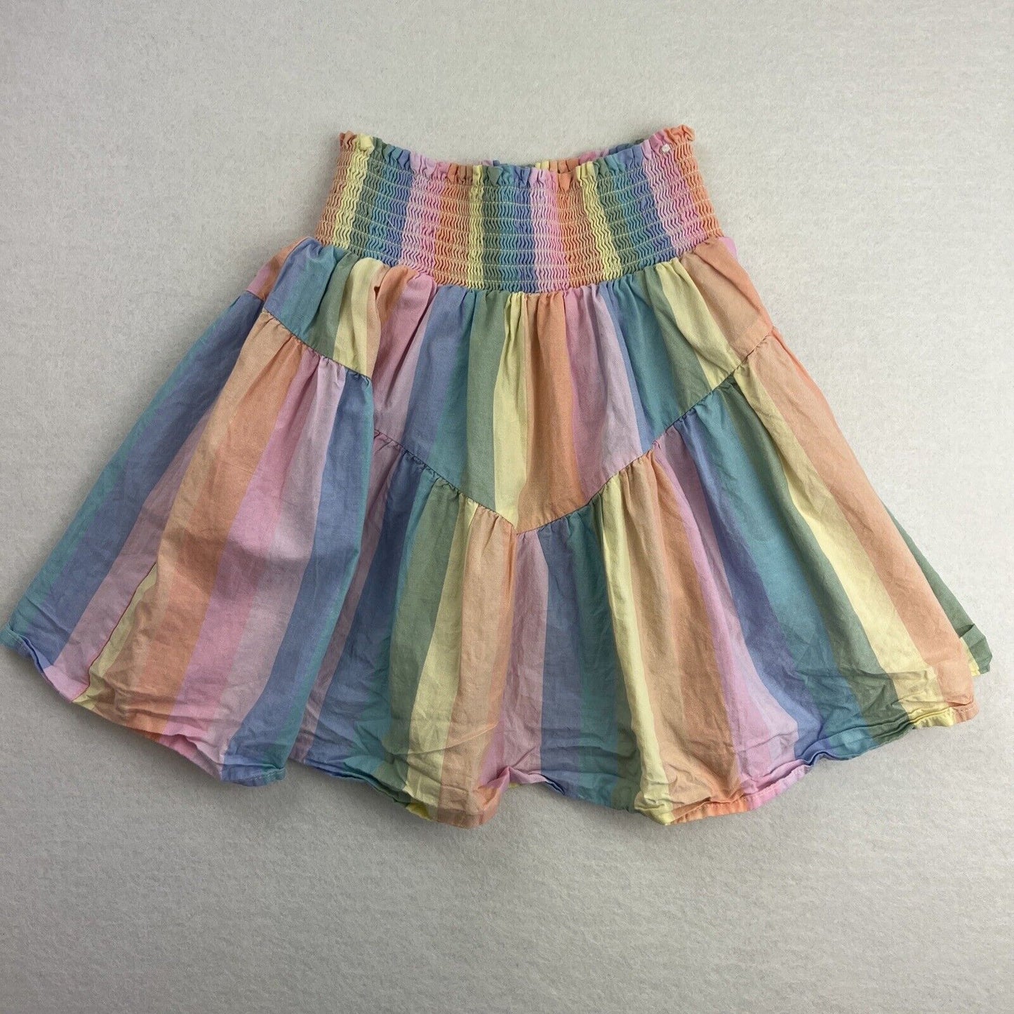 Cotton On Kids Girls A-Line Rainbow Colourful Skirt Size 9-10 Years