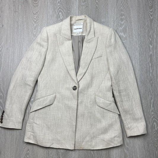 Country Road Womens Linen Blend Cream Blazer Jacket Size 10