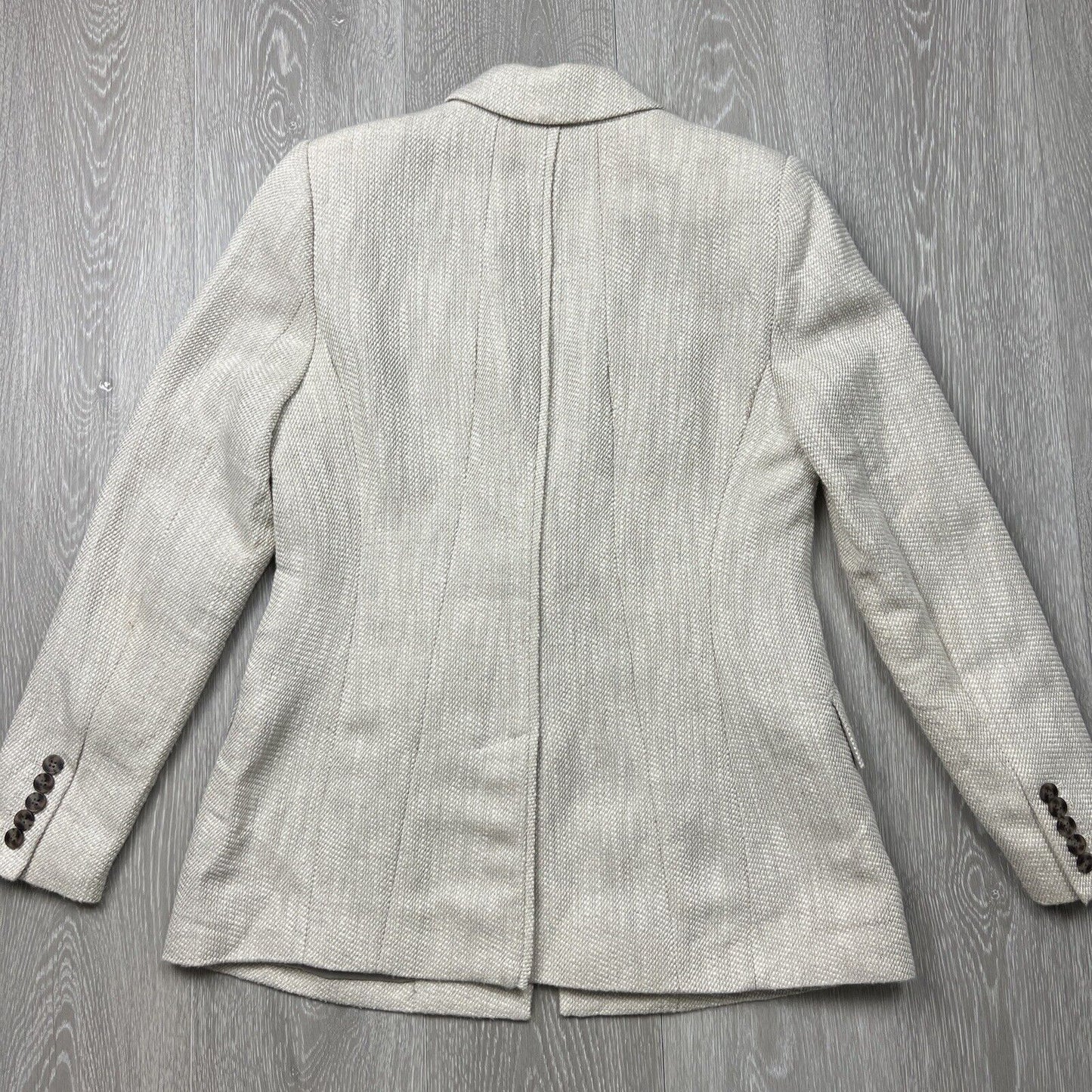 Country Road Womens Linen Blend Cream Blazer Jacket Size 10