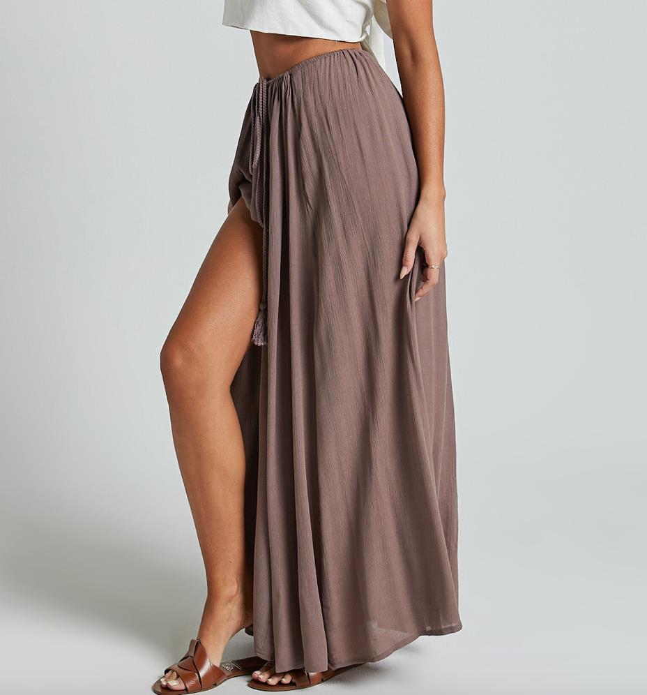 Showpo Womens Under the Twilight Maxi Skirt with Thigh Split Size 10 (New)