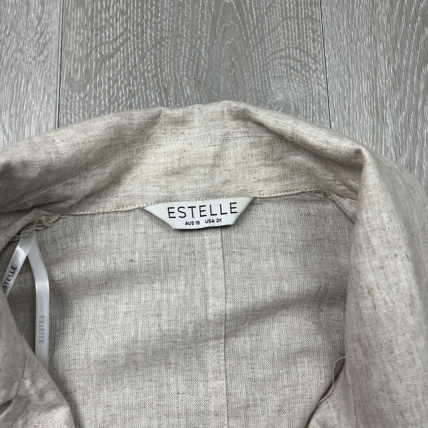 Estelle Womens Beige Linen Blend Bomber Jacket Size 18