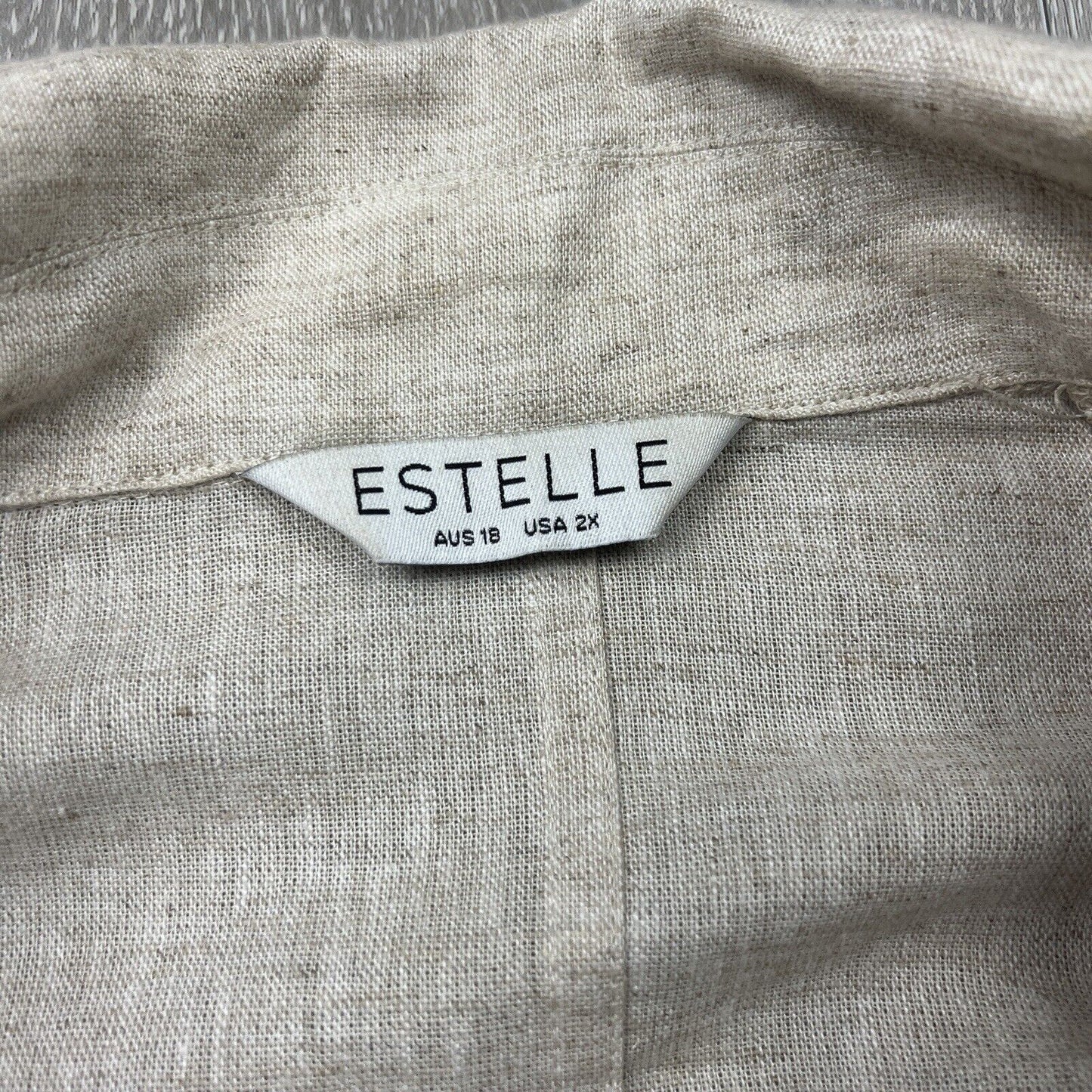 Estelle Womens Beige Linen Blend Bomber Jacket Size 18