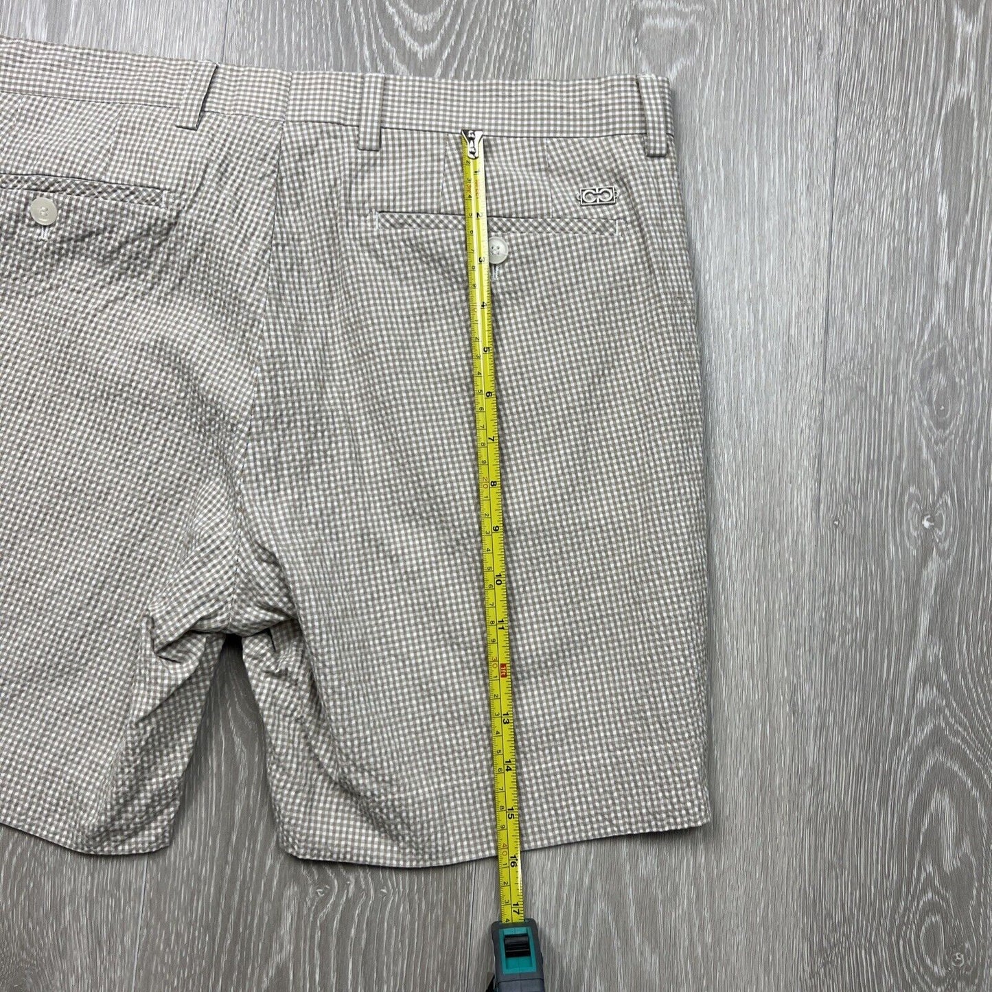 Calibre Mens Check Chino Shorts Size 34