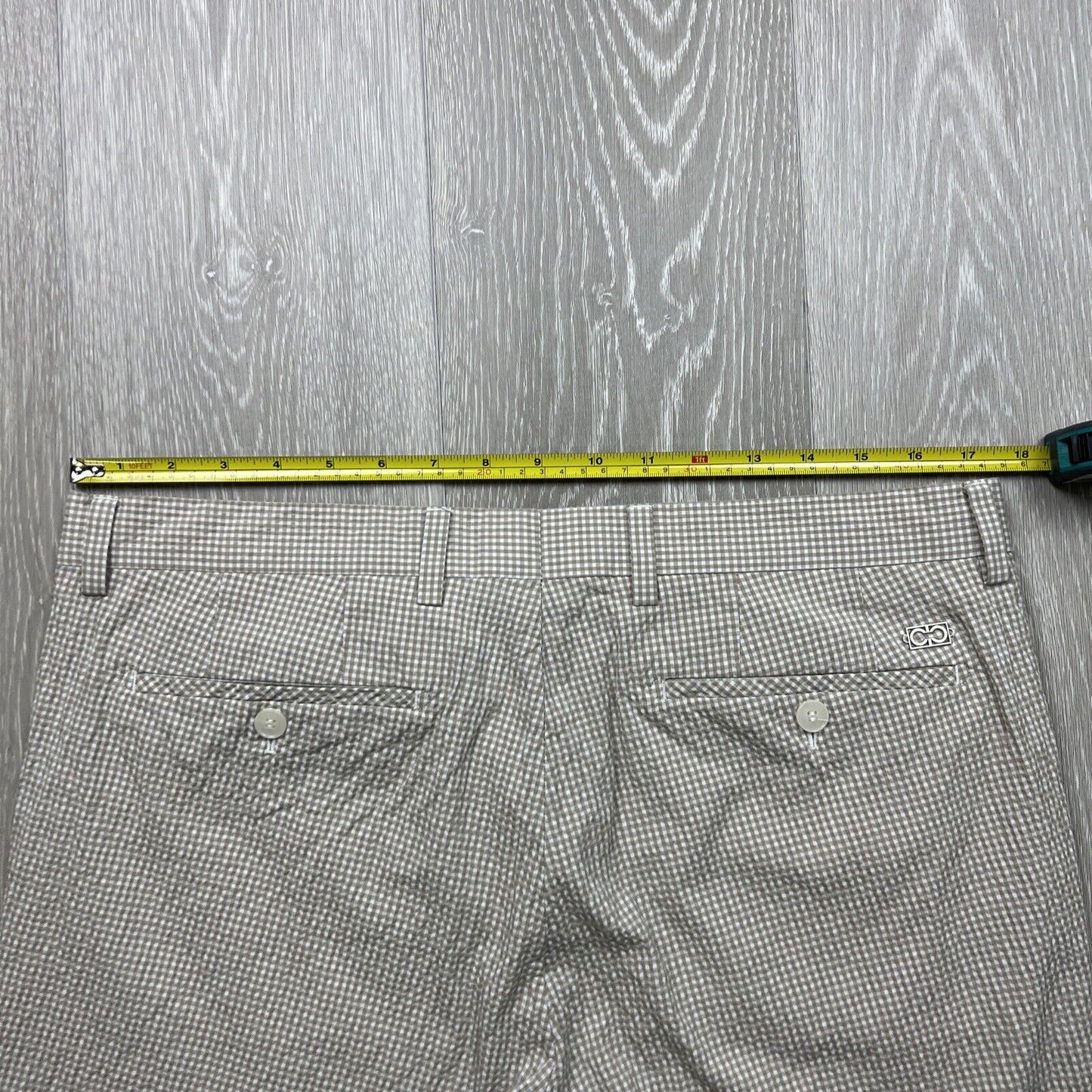 Calibre Mens Check Chino Shorts Size 34