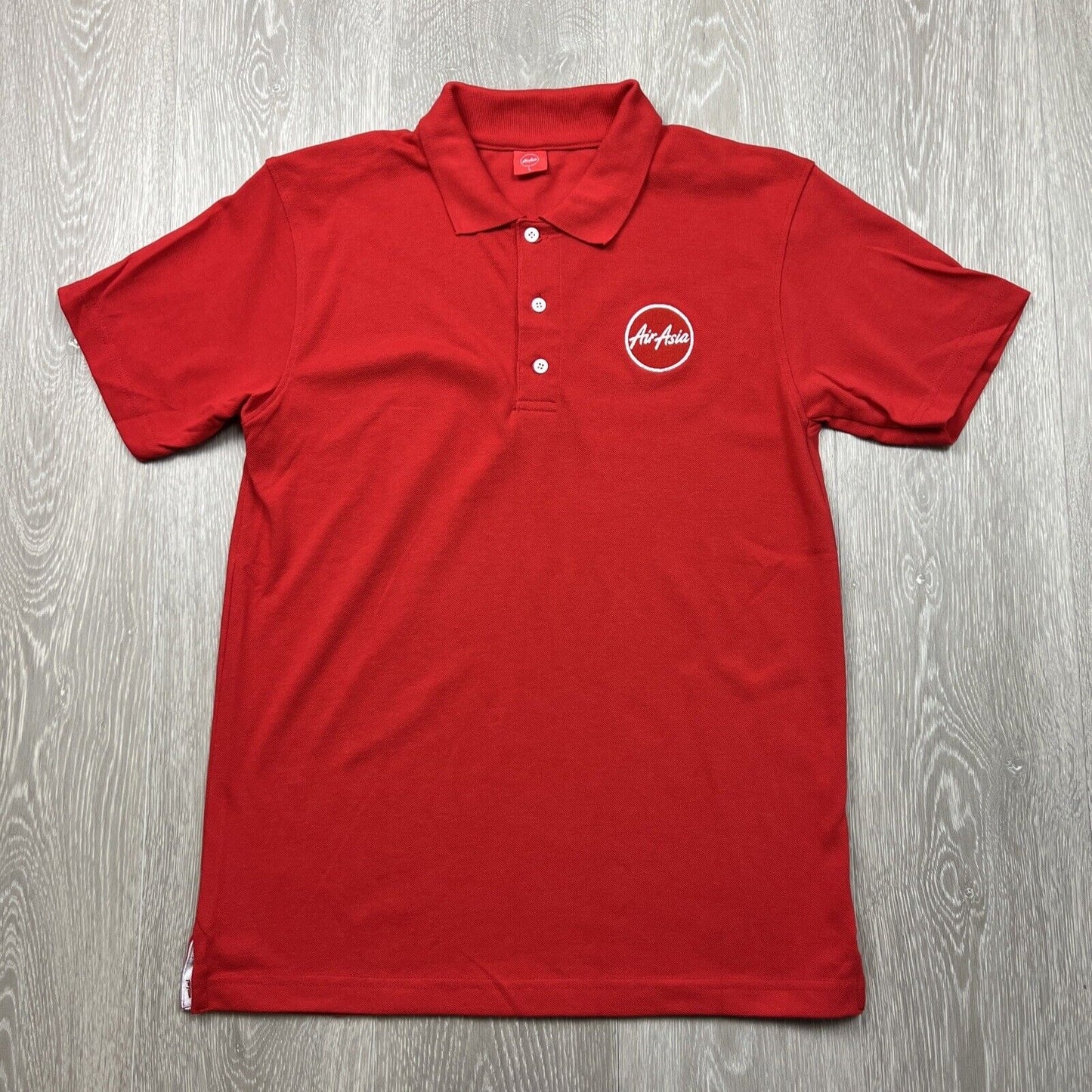 Air Asia Mens Red Shirt Sleeve Polo Shirt Size Large