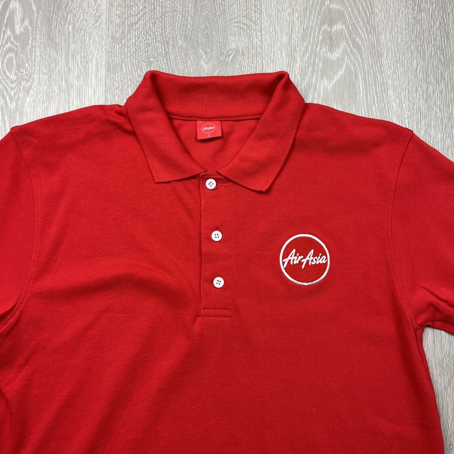 Air Asia Mens Red Shirt Sleeve Polo Shirt Size Large