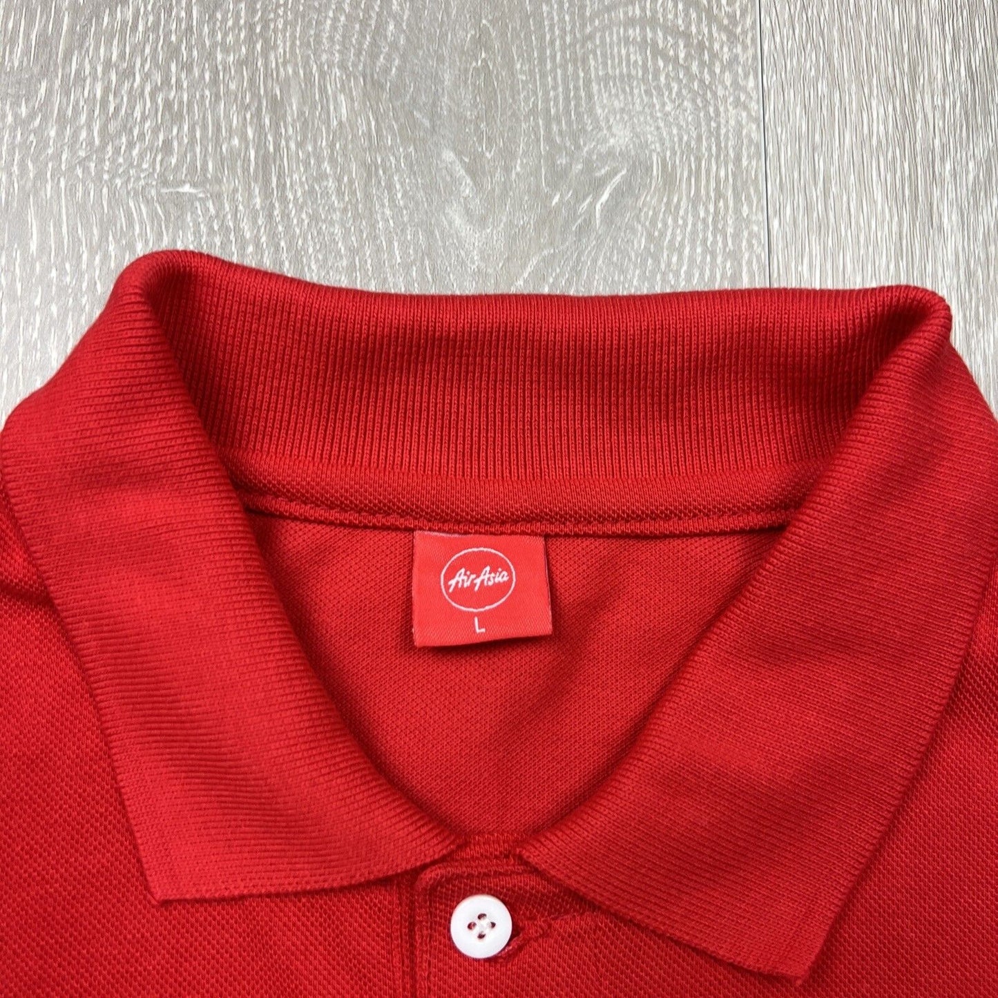 Air Asia Mens Red Shirt Sleeve Polo Shirt Size Large